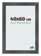 Photo Frame 40x60cm Black Silver Polished MDF Pisa Front Size | Yourdecoration.com