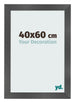 Photo Frame 40x60cm Black Silver Polished MDF Pisa Front Size | Yourdecoration.com