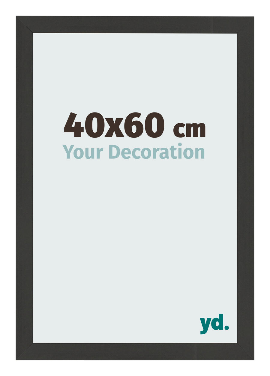 Photo Frame 40x60cm Black Woodgrain MDF Bologna Front Size | Yourdecoration.com