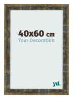 Photo Frame 40x60cm Blue Gold Melange MDF Pisa Front Size | Yourdecoration.com