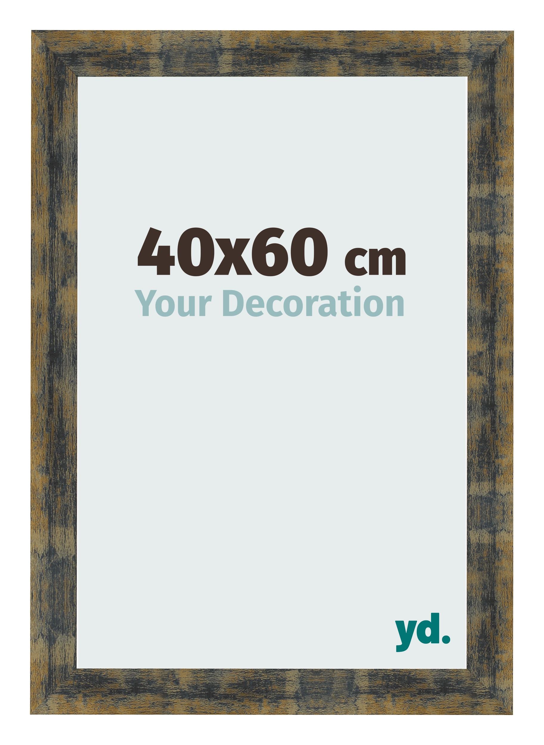 Photo Frame 40x60cm Blue Gold Melange MDF Pisa Front Size | Yourdecoration.com