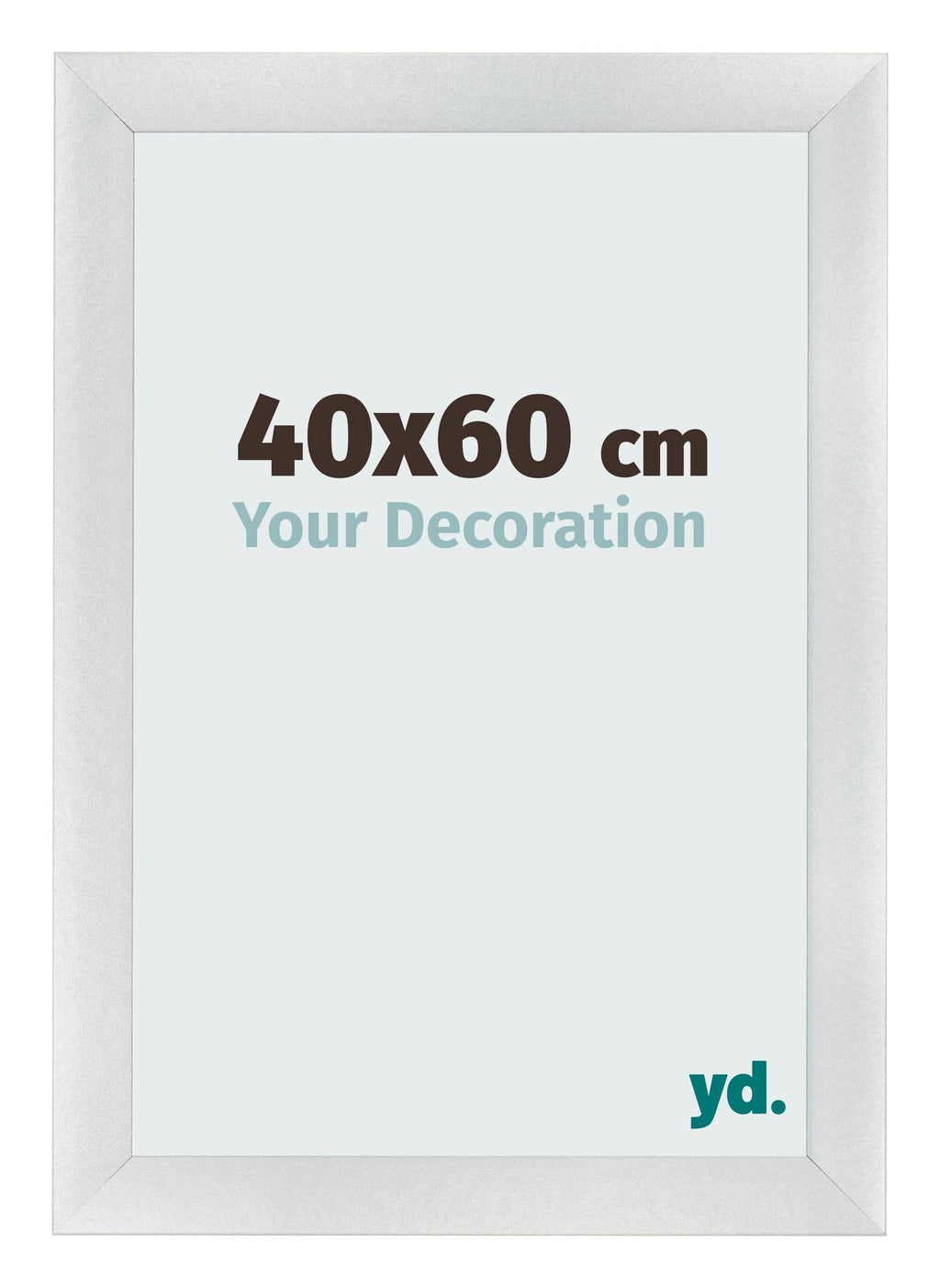 Photo Frame 40x60cm Silver Black Swept MDF Pisa Front Size | Yourdecoration.com