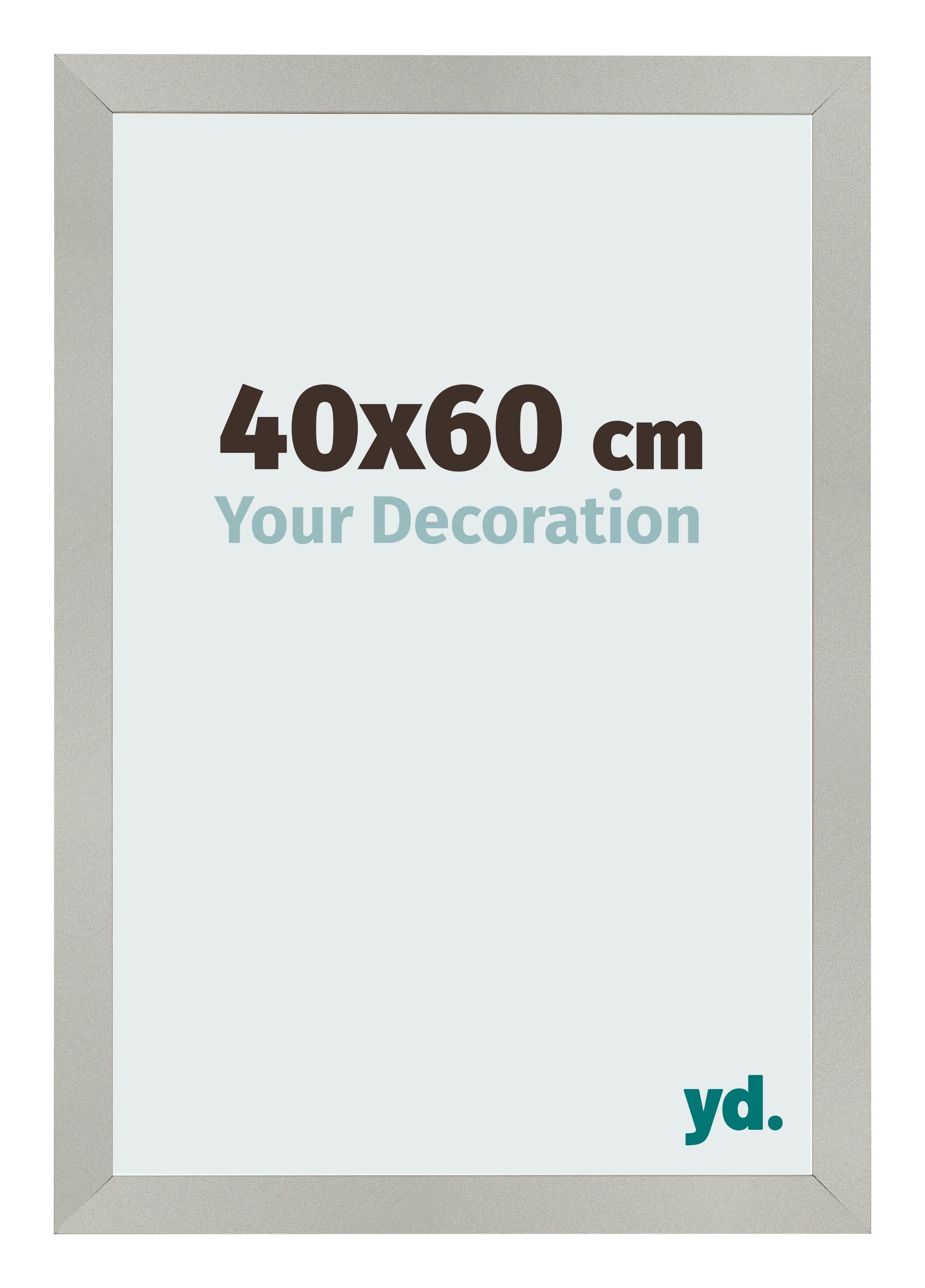 Photo Frame 40x60cm Silver Matte MDF Bologna Front Size | Yourdecoration.com