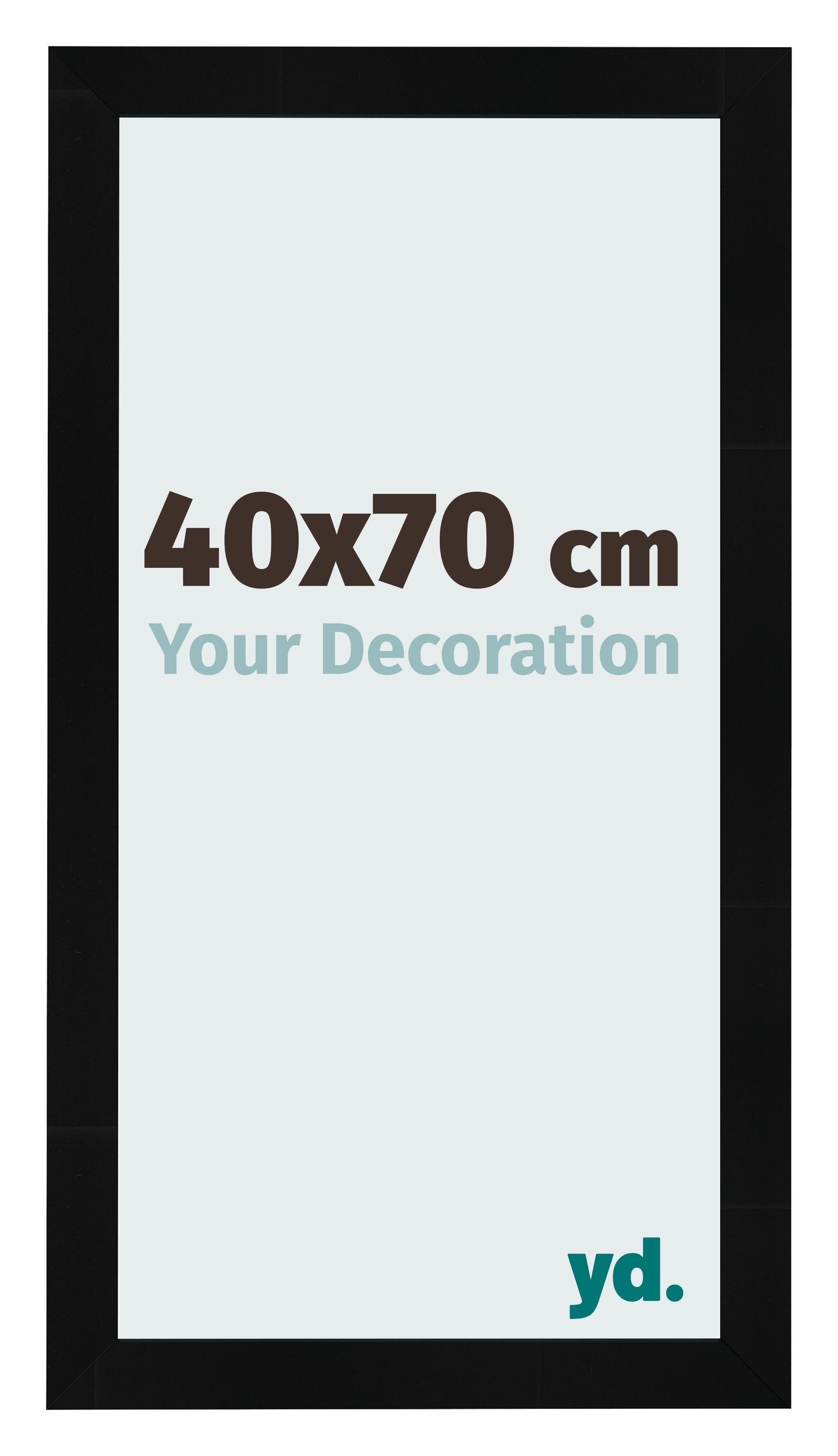 Photo Frame 40x70cm Black Silver Polished MDF Pisa Front Size | Yourdecoration.com