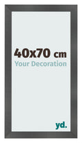 Photo Frame 40x70cm Black Silver Polished MDF Pisa Front Size | Yourdecoration.com