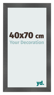 Photo Frame 40x70cm Black Silver Polished MDF Pisa Front Size | Yourdecoration.com