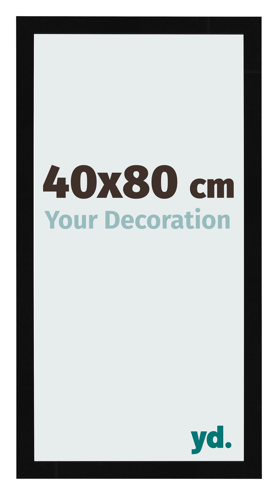 Photo Frame 40x80cm Black High Gloss MDF Bologna Front Size | Yourdecoration.com