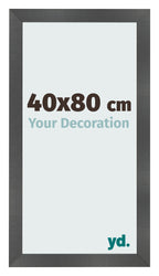 Photo Frame 40x80cm Black Silver Polished MDF Pisa Front Size | Yourdecoration.com