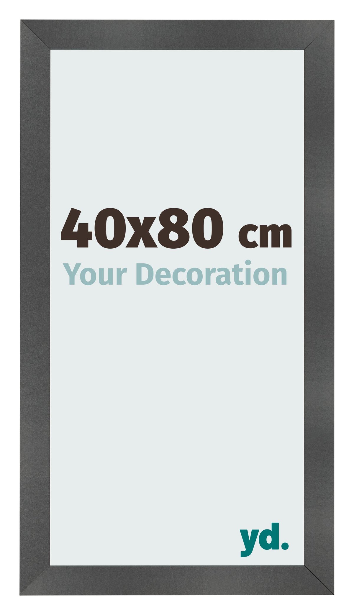 Photo Frame 40x80cm Black Silver Polished MDF Pisa Front Size | Yourdecoration.com