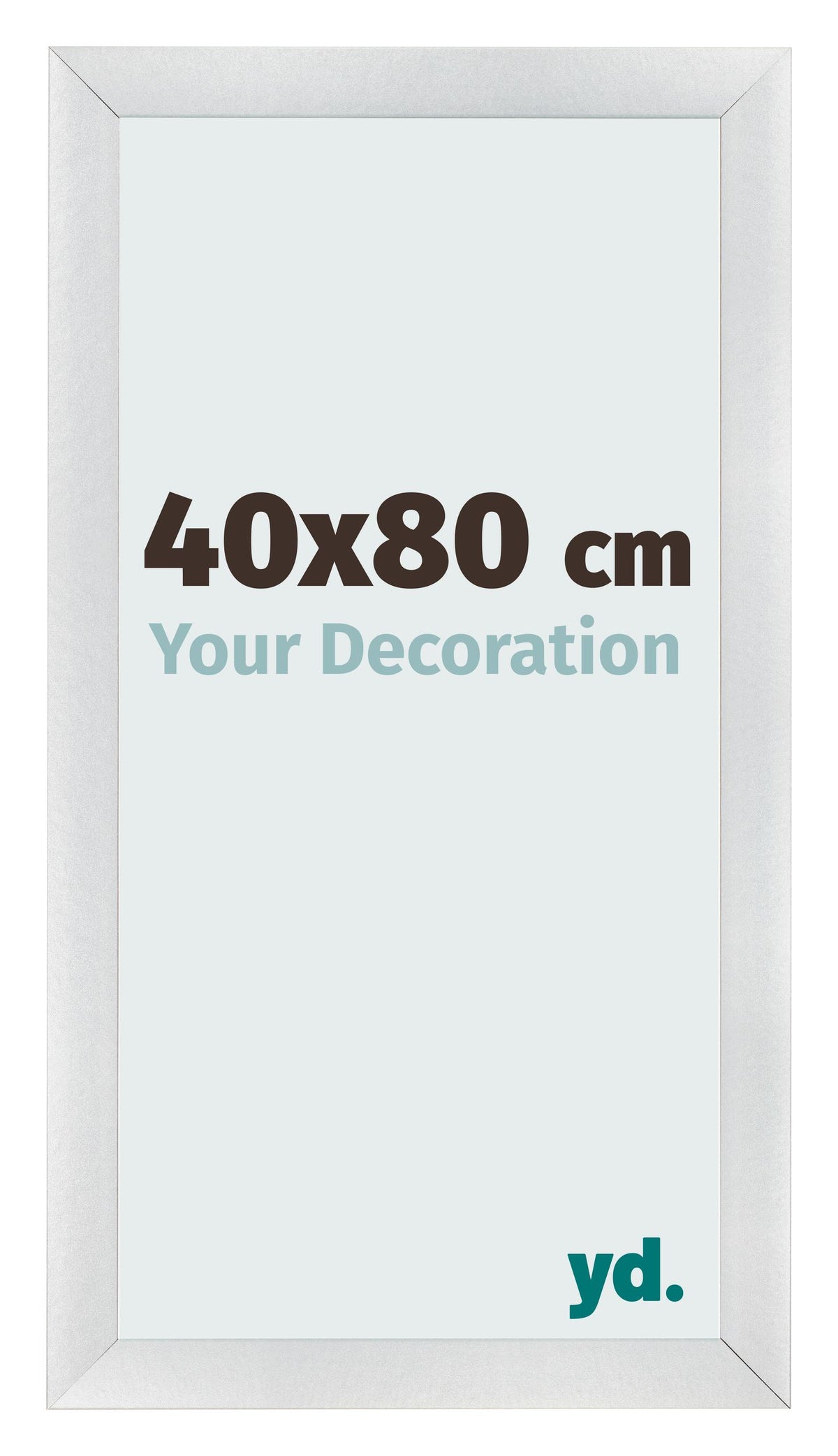 Photo Frame 40x80cm Silver Black Swept MDF Pisa Front Size | Yourdecoration.com