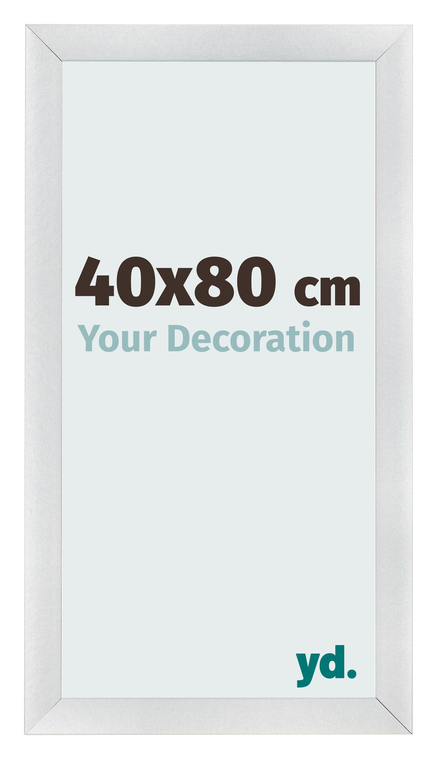 Photo Frame 40x80cm Silver Black Swept MDF Pisa Front Size | Yourdecoration.com