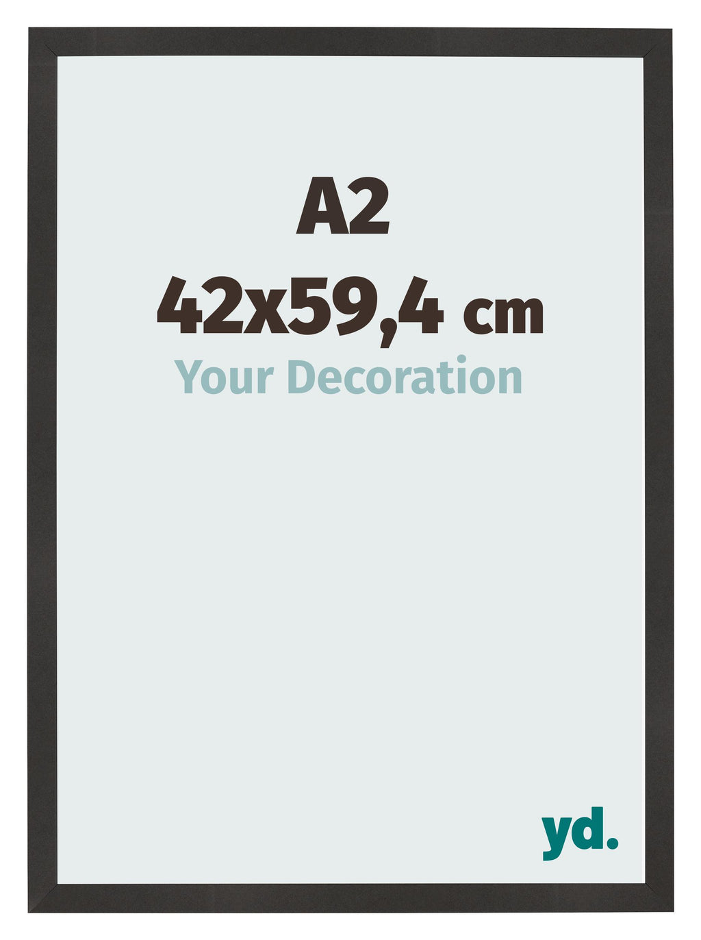 Photo Frame 42x59 4 cm A2 Black Matte MDF Bologna Front Size | Yourdecoration.com