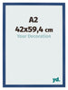 Photo Frame 42x59 4 cm A2 Dark Blue MDF Bologna Front Size | Yourdecoration.com