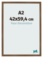 Photo Frame 42x59 4 cm A2 Oak Rustic MDF Bologna Front Size | Yourdecoration.com