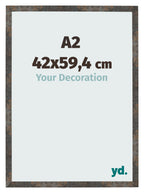 Photo Frame 42x59 4 cm A2 Oxidized Metal MDF Bologna Front Size | Yourdecoration.com