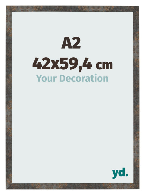 Photo Frame 42x59 4 cm A2 Oxidized Metal MDF Bologna Front Size | Yourdecoration.com