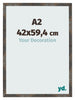 Photo Frame 42x59 4 cm A2 Oxidized Metal MDF Bologna Front Size | Yourdecoration.com
