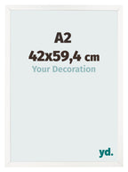 Photo Frame 42x59 4 cm A2 White High Gloss MDF Bologna Front Size | Yourdecoration.com