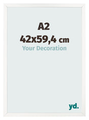 Photo Frame 42x59 4 cm A2 White High Gloss MDF Bologna Front Size | Yourdecoration.com