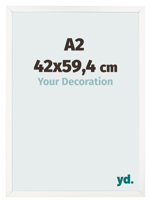 Photo Frame 42x59 4 cm A2 White High Gloss MDF Bologna Front Size | Yourdecoration.com