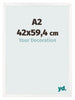 Photo Frame 42x59 4 cm A2 White High Gloss MDF Bologna Front Size | Yourdecoration.com