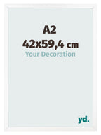 Photo Frame 42x59 4 cm A2 White Matte MDF Bologna Front Size | Yourdecoration.com