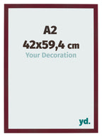 Photo Frame 42x59 4 cm A2 Wine Red Swept MDF Bologna Front Size | Yourdecoration.com