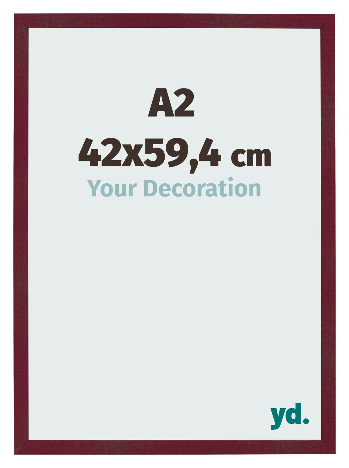 Photo Frame 42x59 4 cm A2 Wine Red Swept MDF Bologna Front Size | Yourdecoration.com