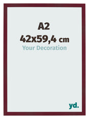 Photo Frame 42x59 4 cm A2 Wine Red Swept MDF Bologna Front Size | Yourdecoration.com