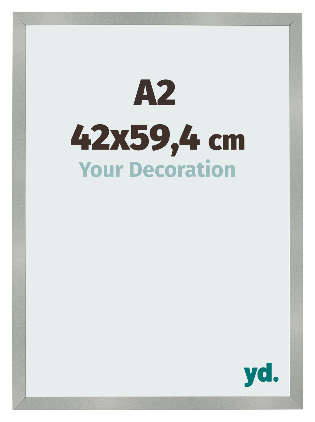 Photo Frame 42x59 4cm A2 Aluminum Brushed MDF Bologna Front Size | Yourdecoration.com