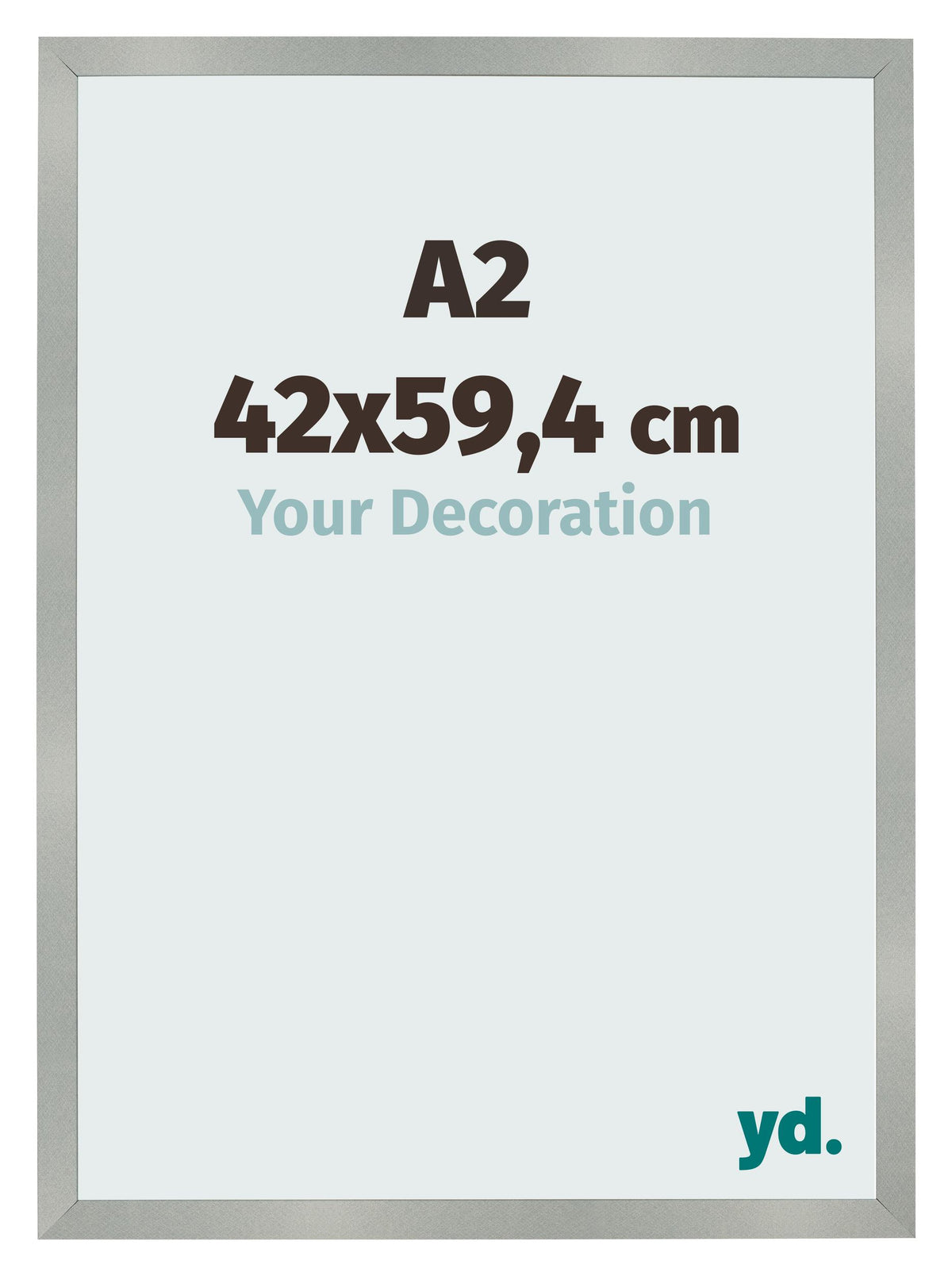 Photo Frame 42x59 4cm A2 Aluminum Brushed MDF Bologna Front Size | Yourdecoration.com