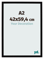 Photo Frame 42x59 4cm A2 Black High Gloss MDF Bologna Front Size | Yourdecoration.com