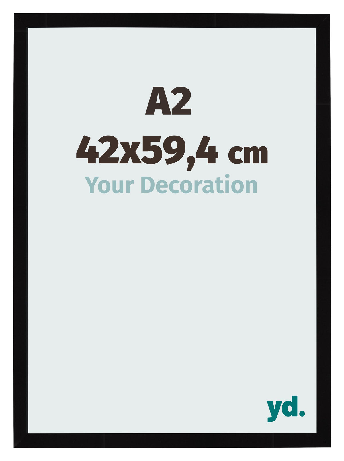 Photo Frame 42x59 4cm A2 Black High Gloss MDF Bologna Front Size | Yourdecoration.com