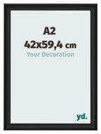 Photo Frame 42x59 4cm A2 Black Woodgrain MDF Lazio Front Size | Yourdecoration.com