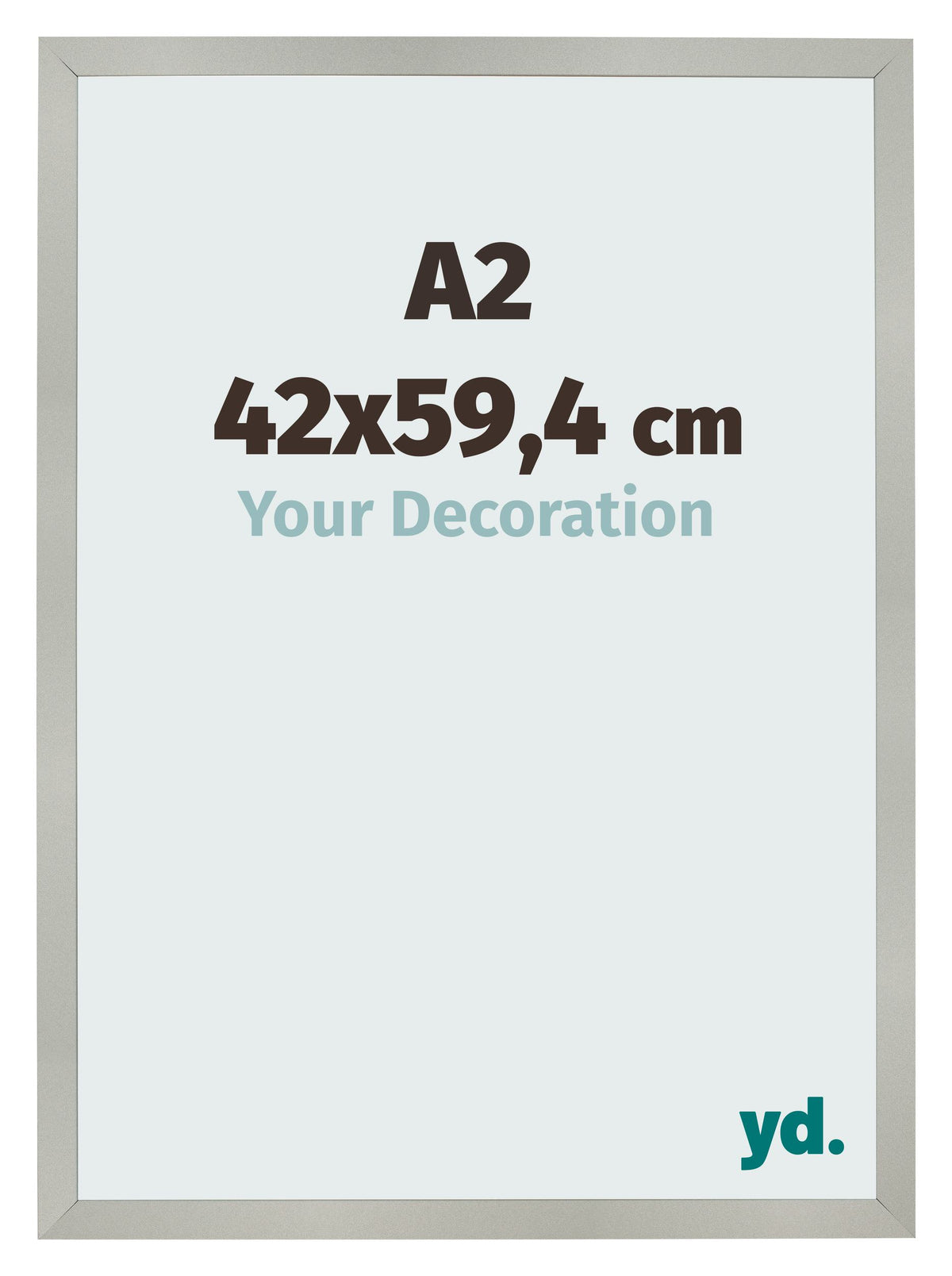 Photo Frame 42x59 4cm A2 Silver Matte MDF Bologna Front Size | Yourdecoration.com