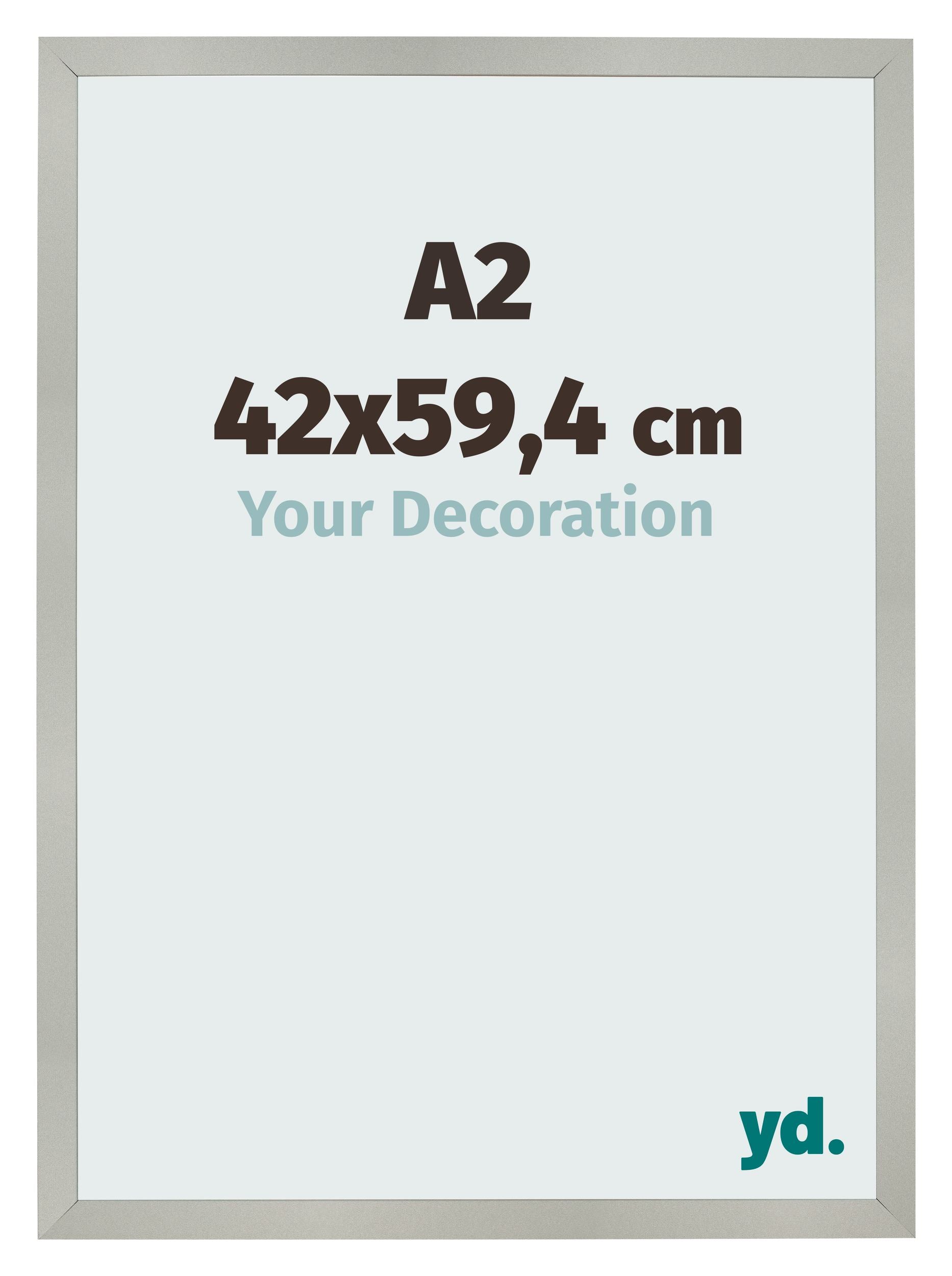 Photo Frame 42x59 4cm A2 Silver Matte MDF Bologna Front Size | Yourdecoration.com