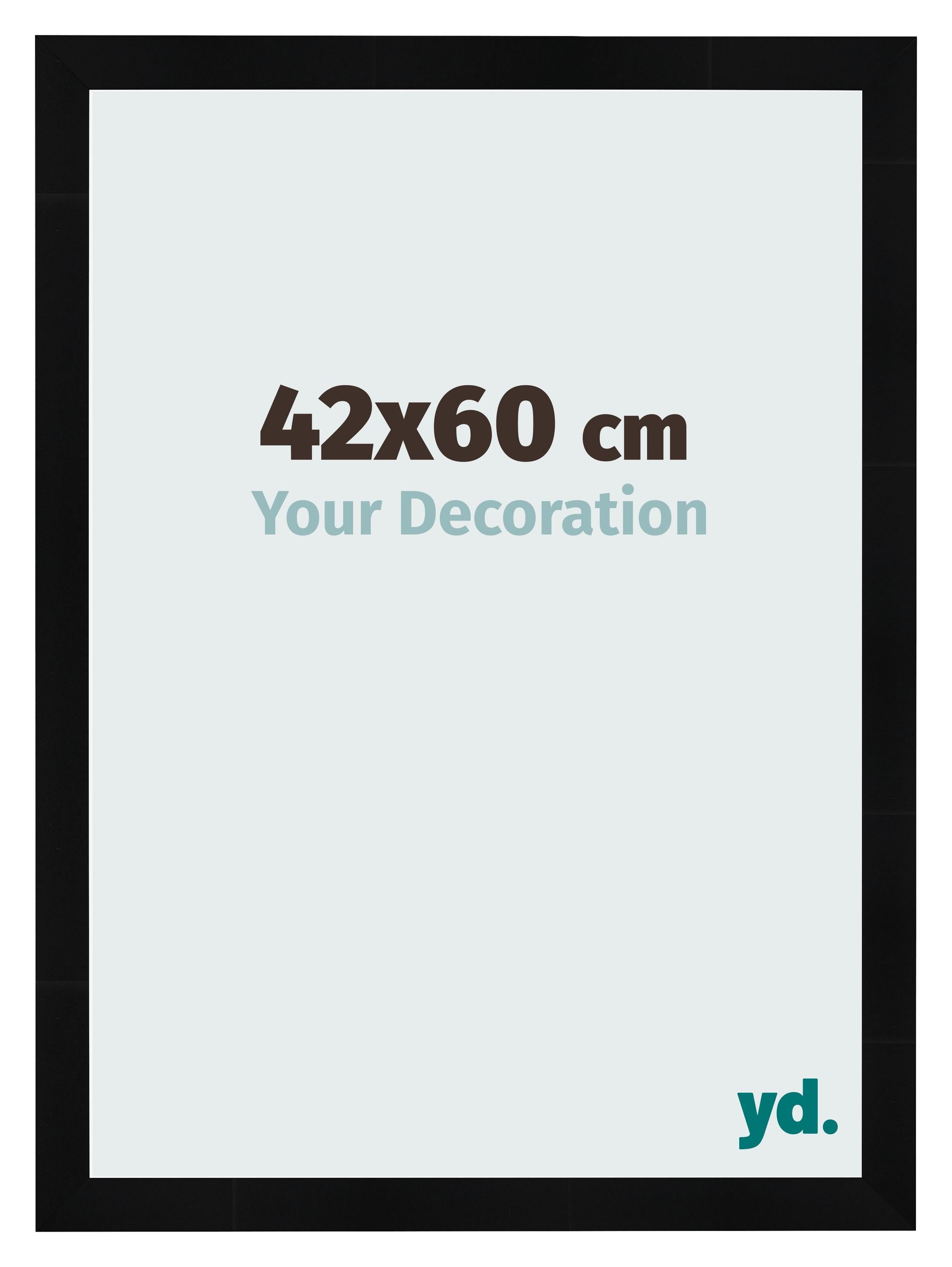 Photo Frame 42x60cm Black Silver Polished MDF Pisa Front Size | Yourdecoration.com