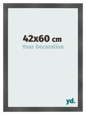 Photo Frame 42x60cm Black Silver Polished MDF Pisa Front Size | Yourdecoration.com