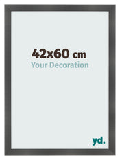 Photo Frame 42x60cm Black Silver Polished MDF Pisa Front Size | Yourdecoration.com