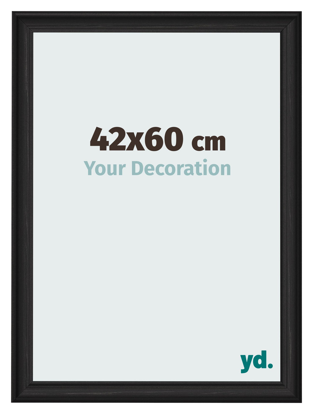 Photo Frame 42x60cm Black Woodgrain MDF Lazio Front Size | Yourdecoration.com