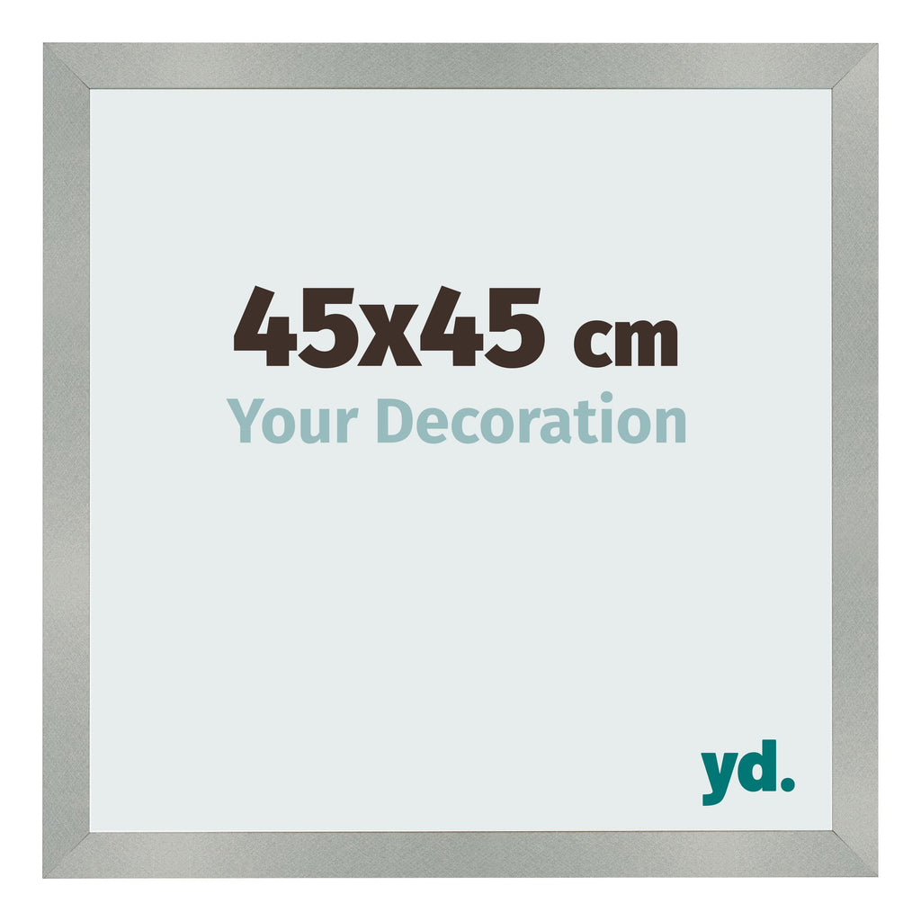 Photo Frame 45x45cm Aluminum Brushed MDF Bologna Front Size | Yourdecoration.com