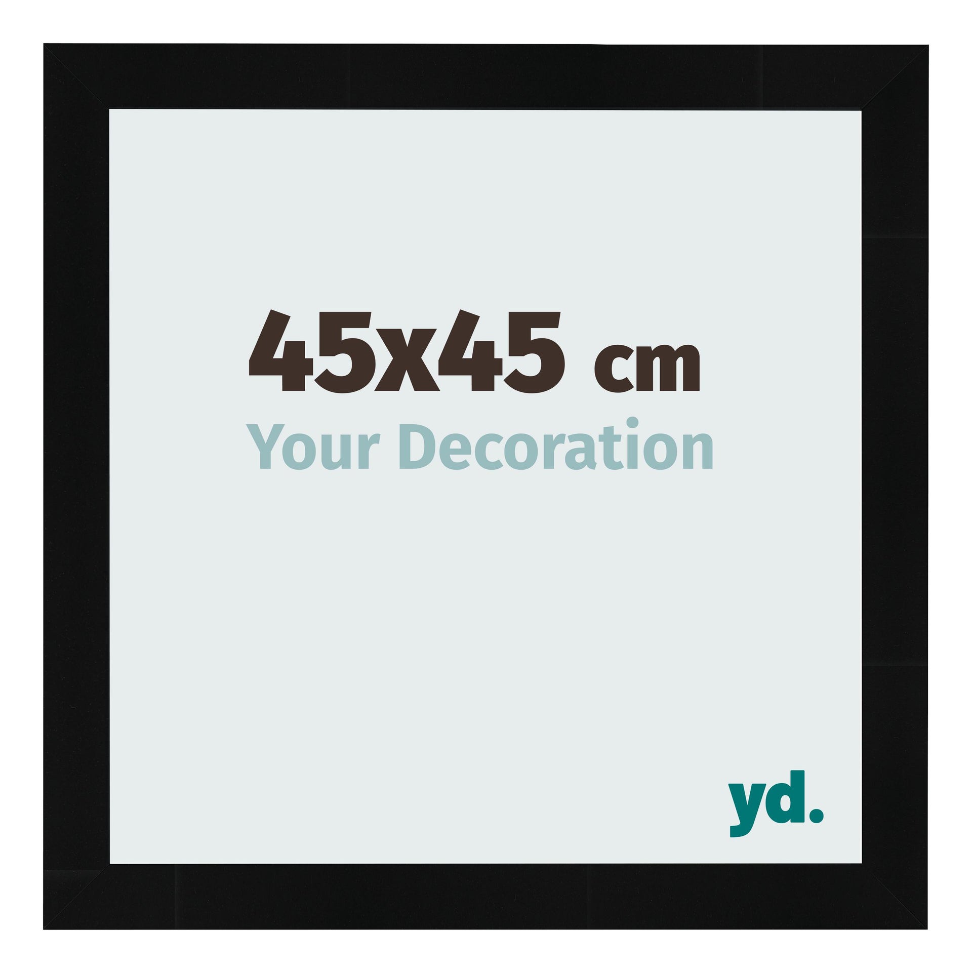 Photo Frame 45x45cm Black Silver Polished MDF Pisa Front Size | Yourdecoration.com