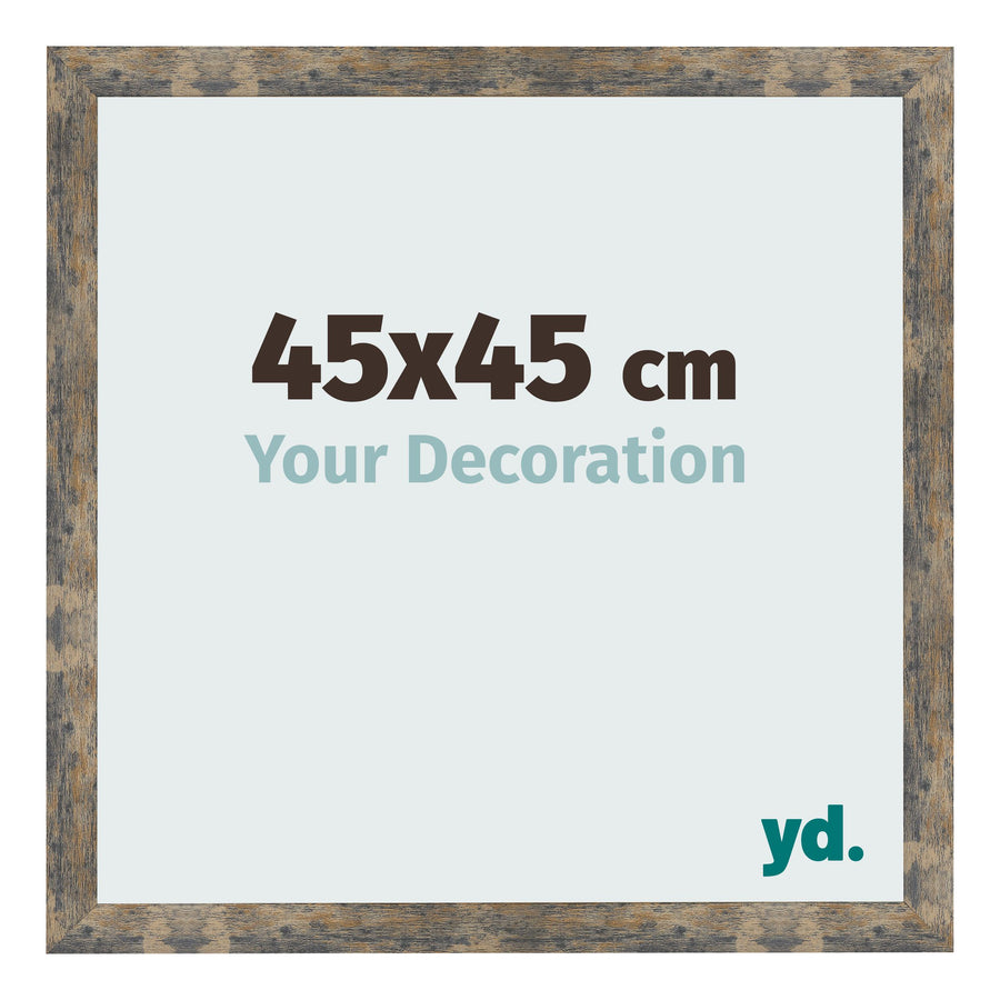 Photo Frame 45x45cm Blue Gold Melange MDF Bologna Front Size | Yourdecoration.com