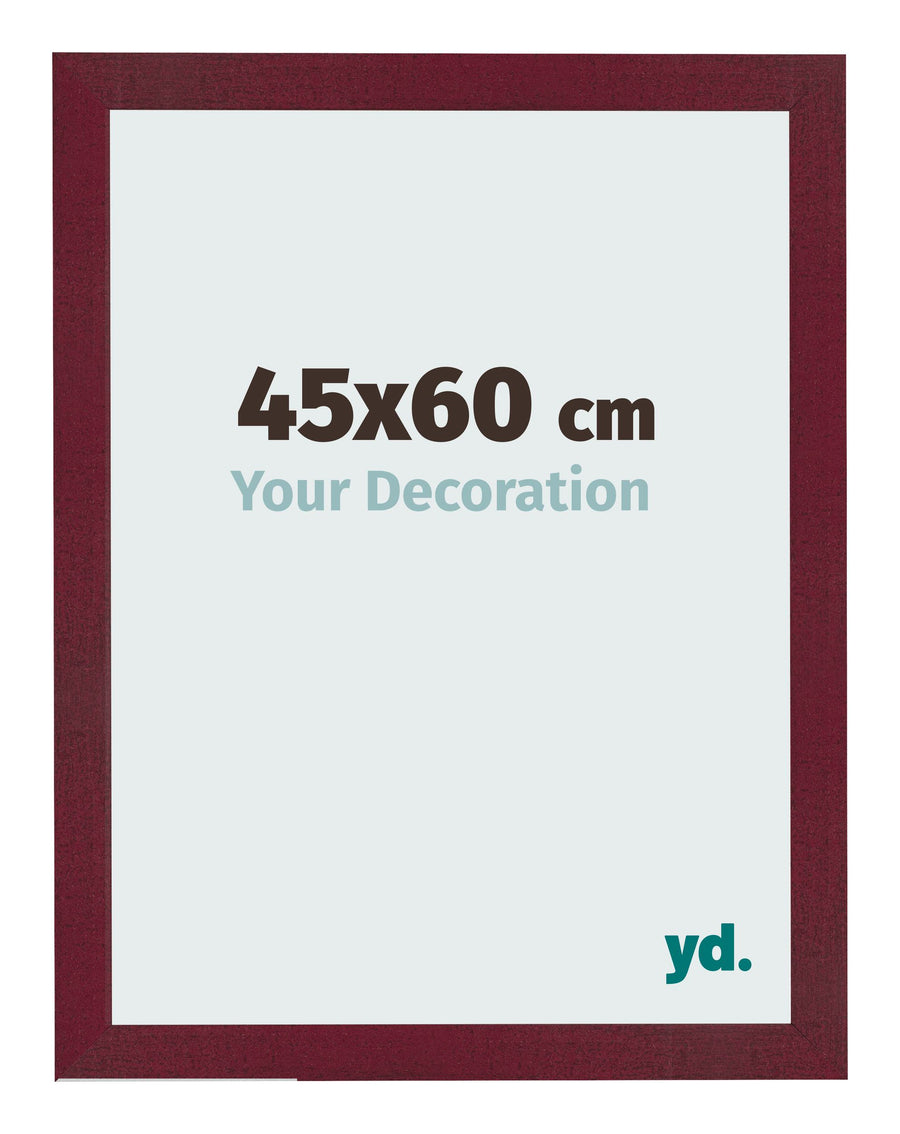 Photo Frame 45x60 cm Wine Red Swept MDF Bologna Front Size | Yourdecoration.com