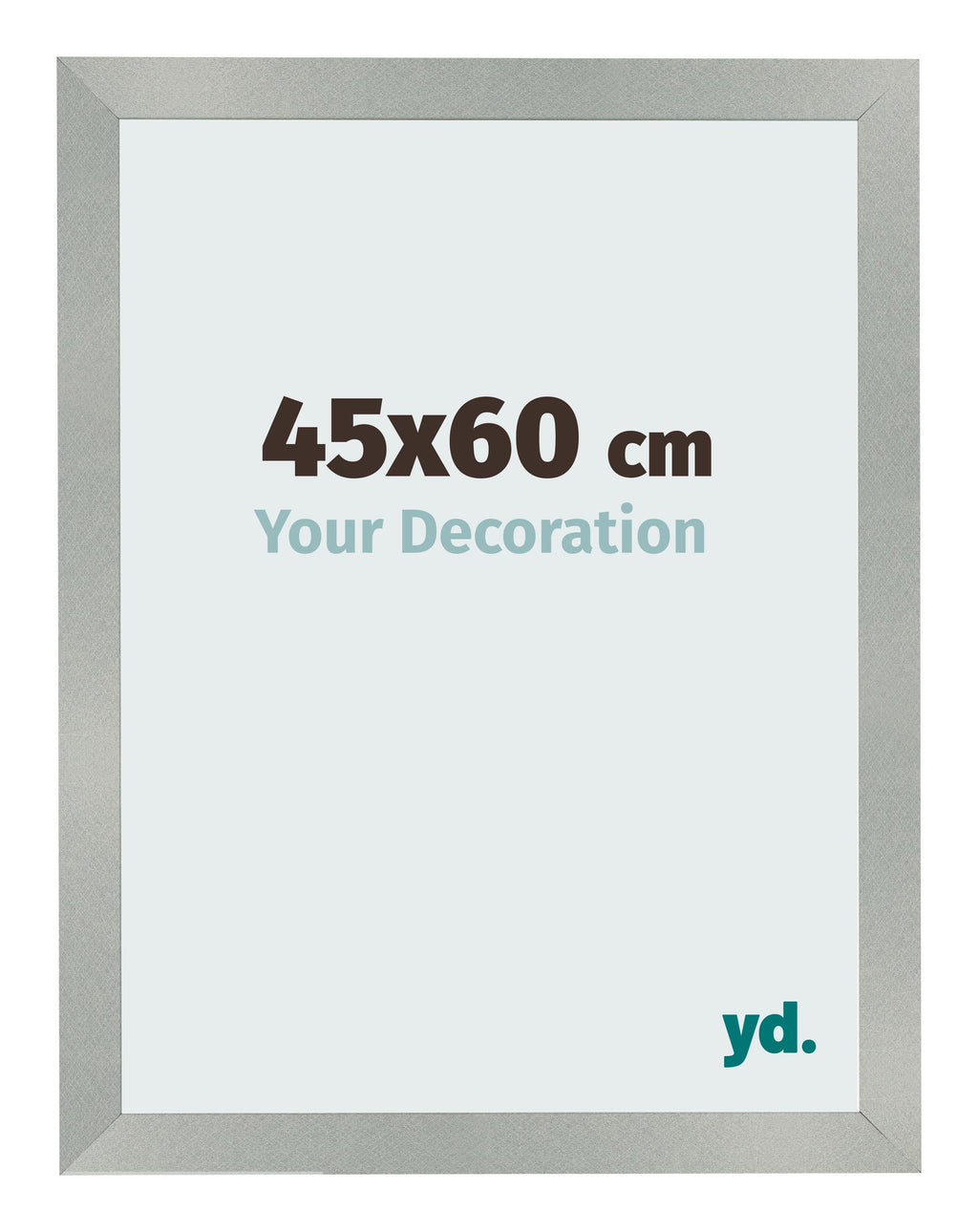 Photo Frame 45x60cm Aluminum Brushed MDF Bologna Front Size | Yourdecoration.com