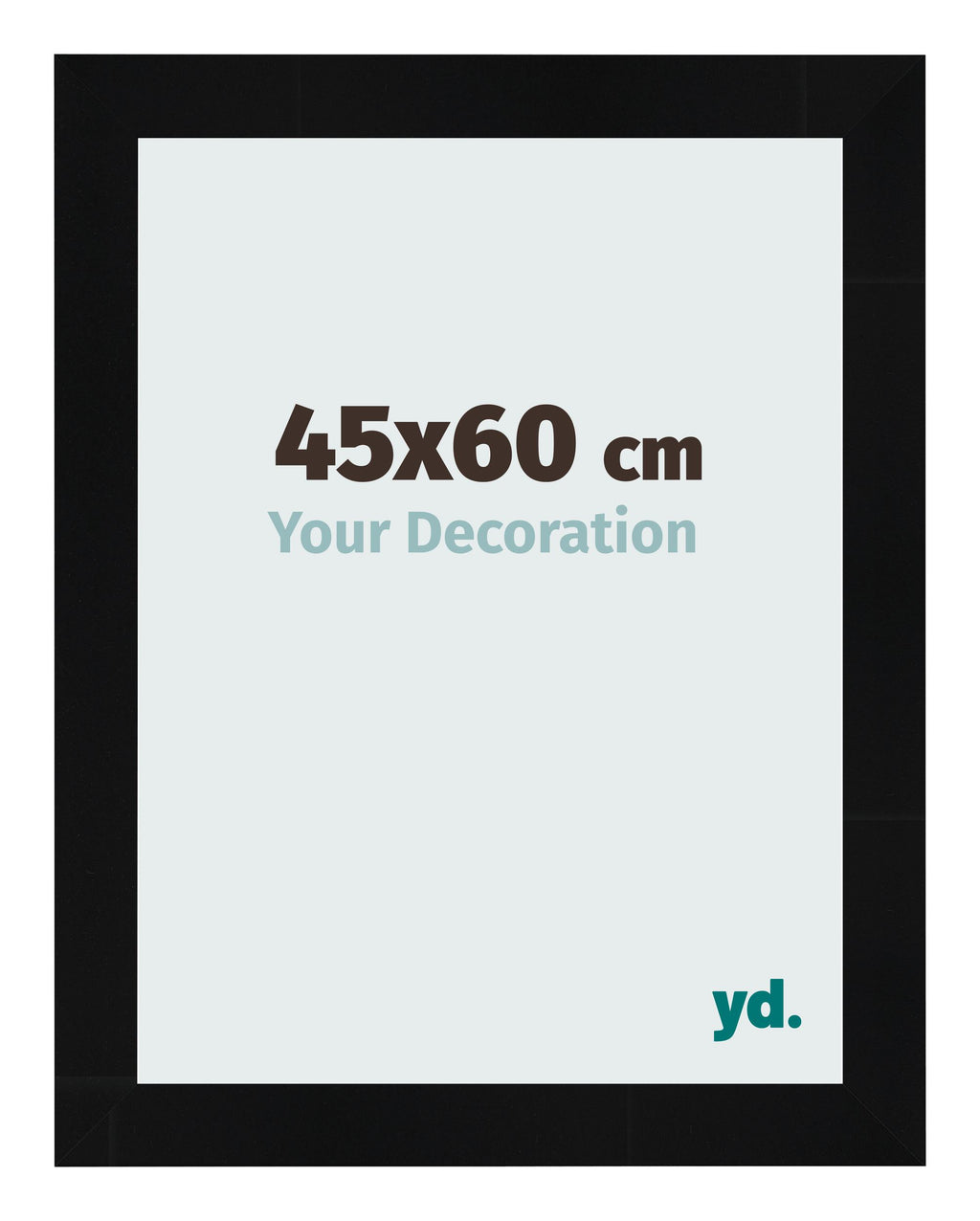 Photo Frame 45x60cm Black Silver Polished MDF Pisa Front Size | Yourdecoration.com