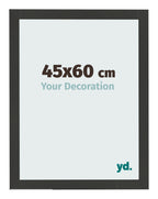 Photo Frame 45x60cm Black Woodgrain MDF Bologna Front Size | Yourdecoration.com