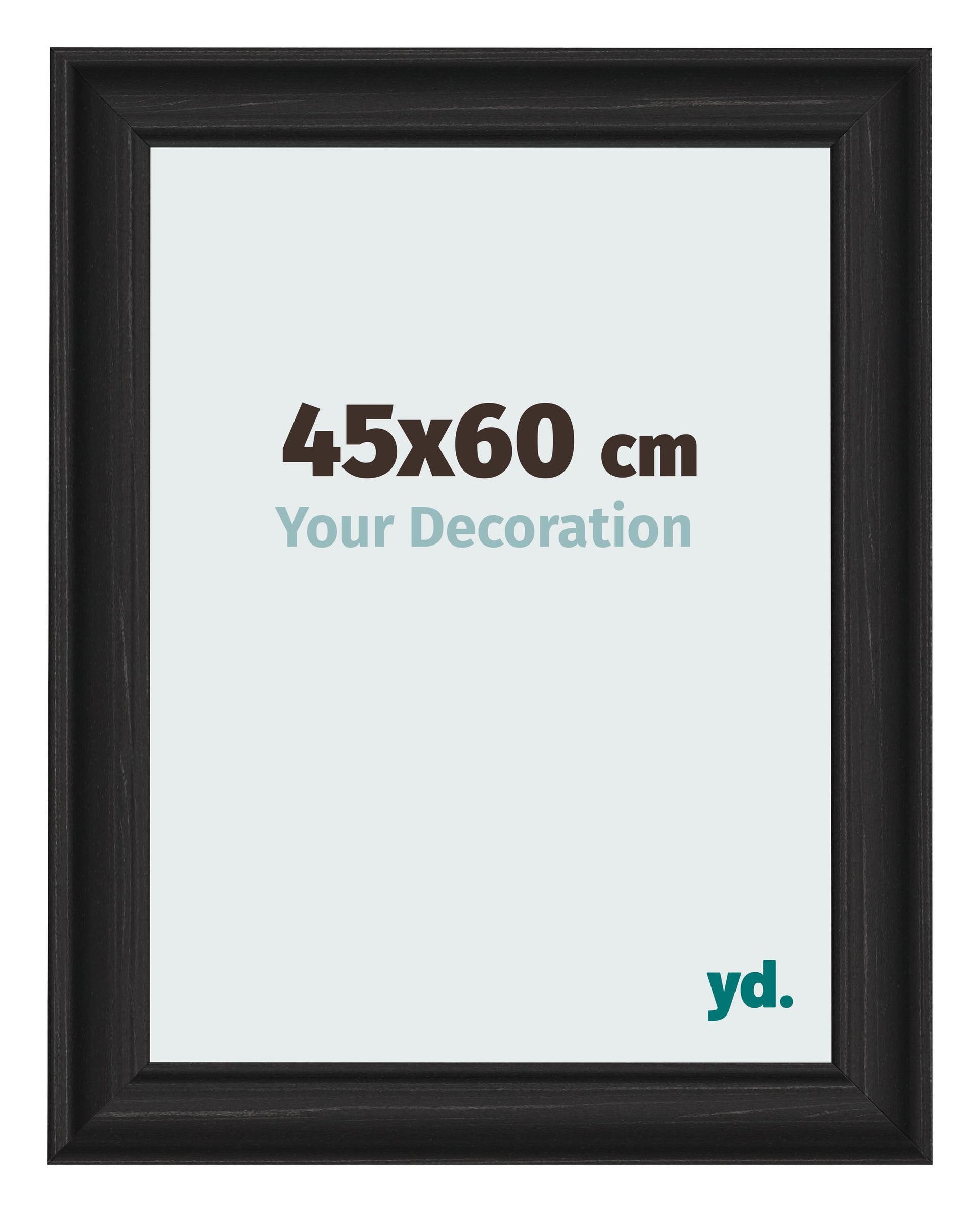 Photo Frame 45x60cm Black Woodgrain MDF Lazio Front Size | Yourdecoration.com