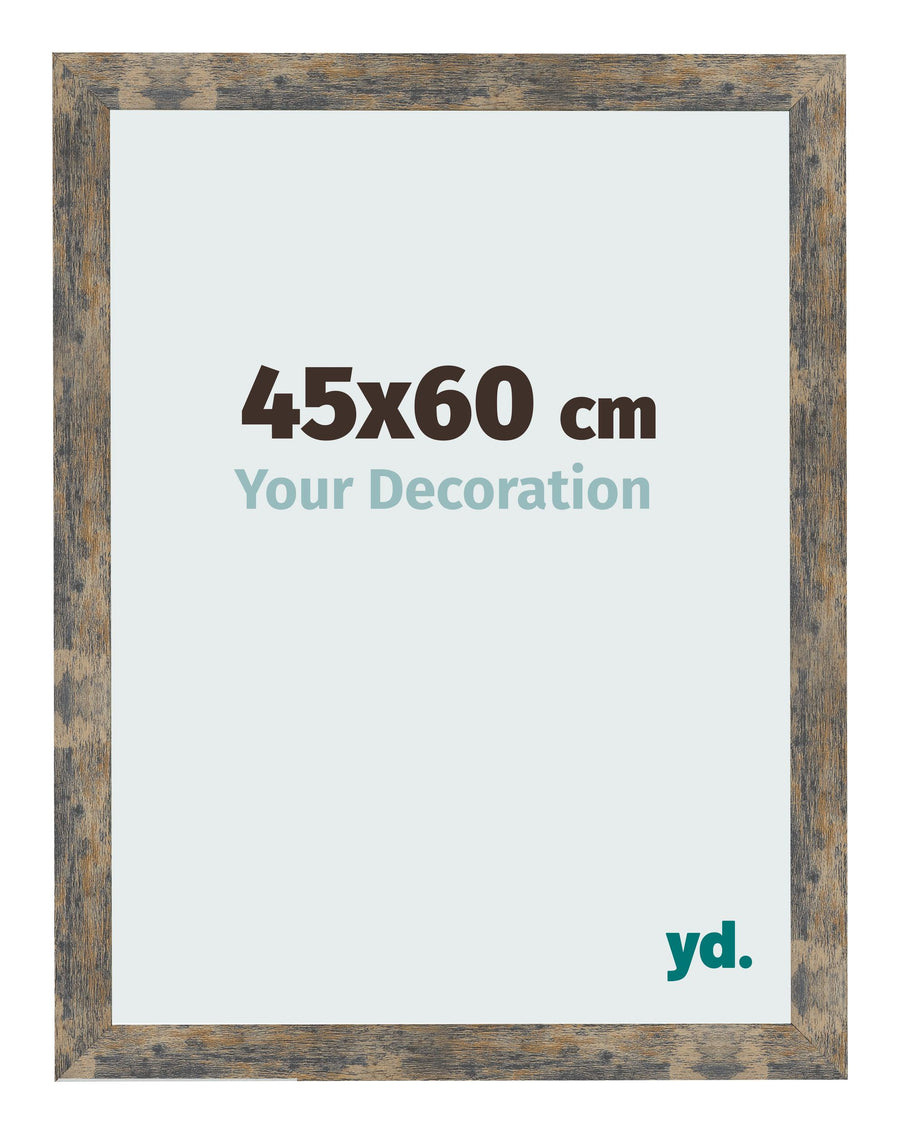 Photo Frame 45x60cm Blue Gold Melange MDF Bologna Front Size | Yourdecoration.com