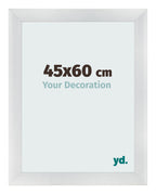Photo Frame 45x60cm Silver Black Swept MDF Pisa Front Size | Yourdecoration.com